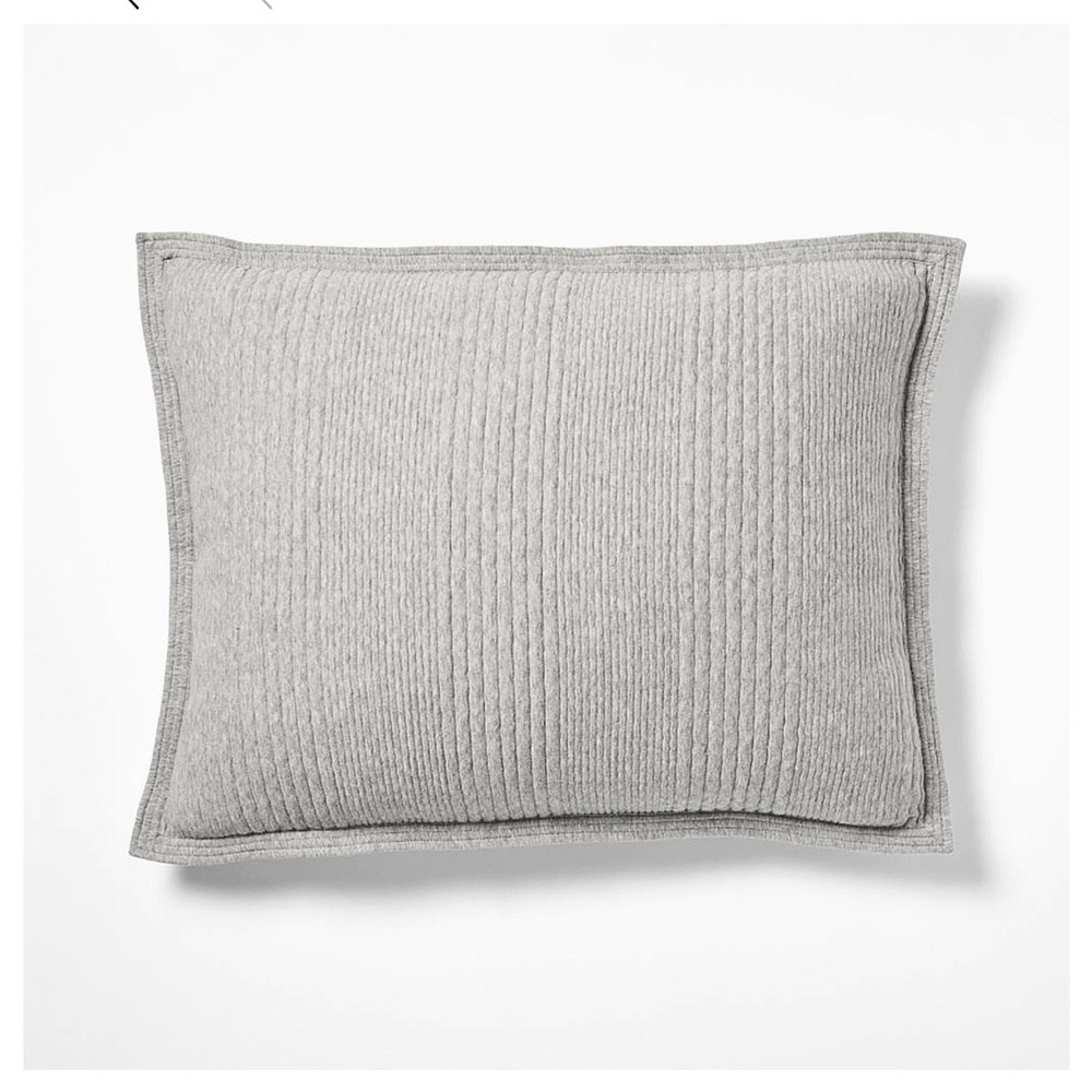 Set of Two West Elm Medium Heather Gray King Cotton Cloud Jersey Shams